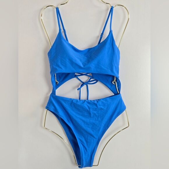 Cupshe One-Piece Monokini Swimsuit Sz S Blue New w/o tags - Picture 1 of 7
